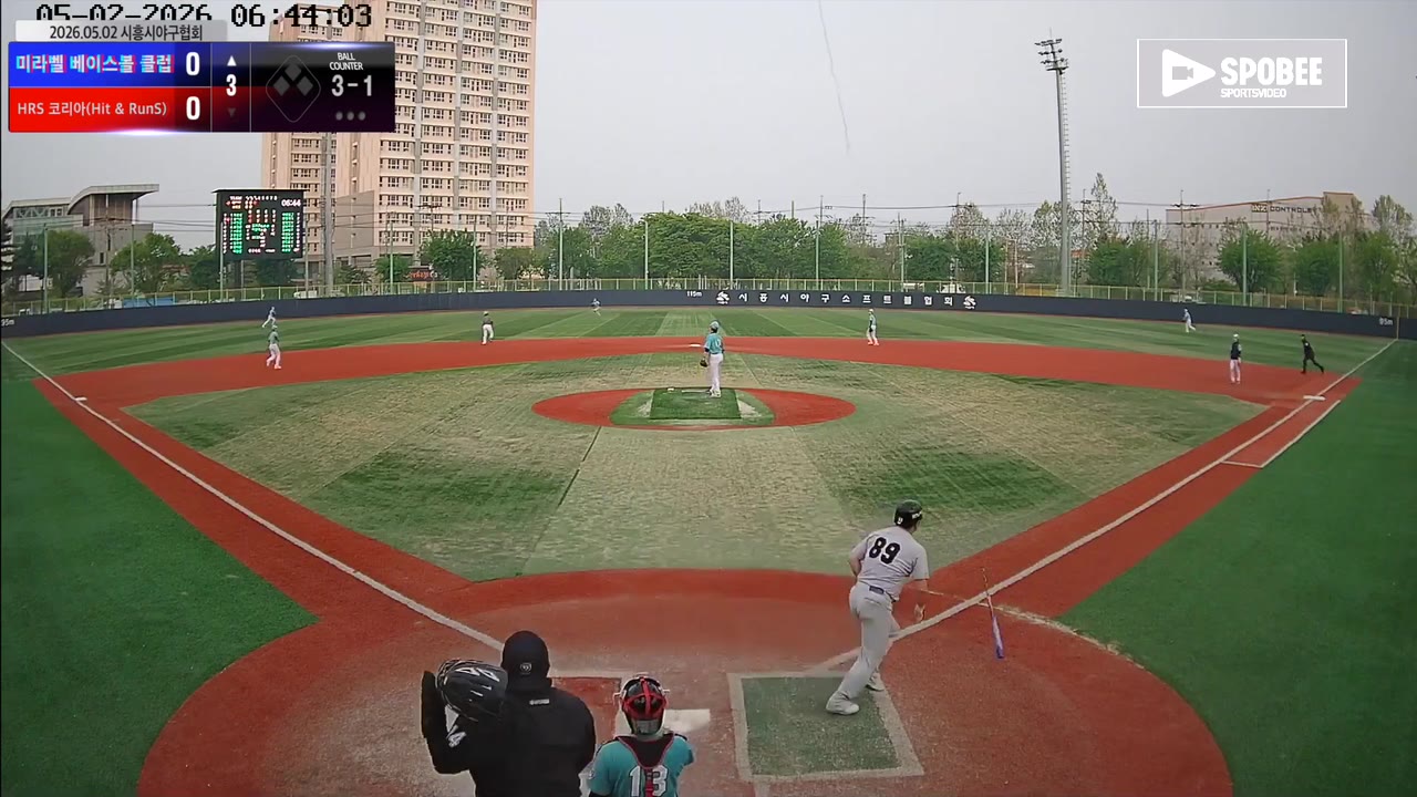 김기남(53번, 미라벨 베이스볼 클럽) 1루타 클립 | vs HRS 코리아(Hit & RunS) | 5/2 (소망야구장)