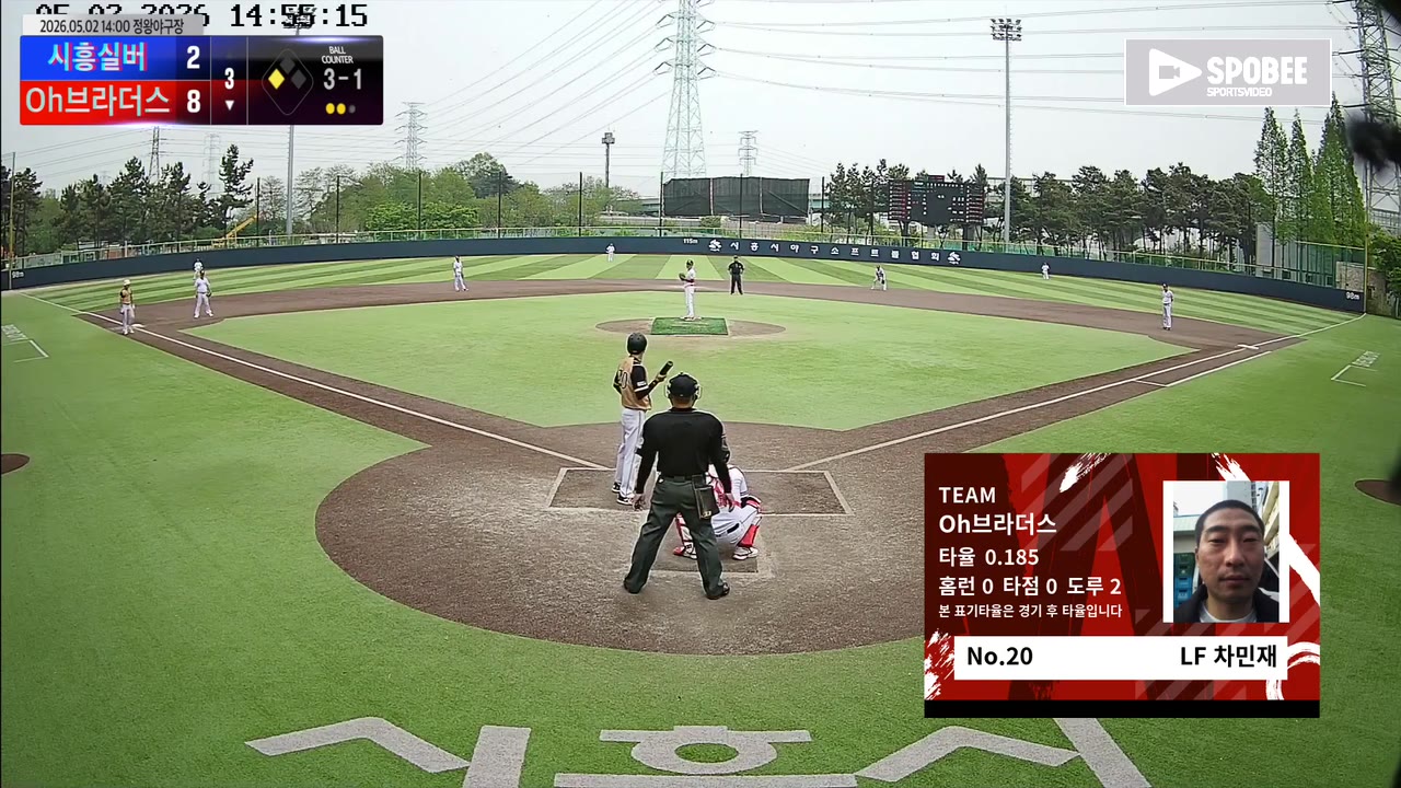 차민재(20번, Oh브라더스) 볼넷 클립 | vs 시흥실버 | 5/2 (정왕야구장)