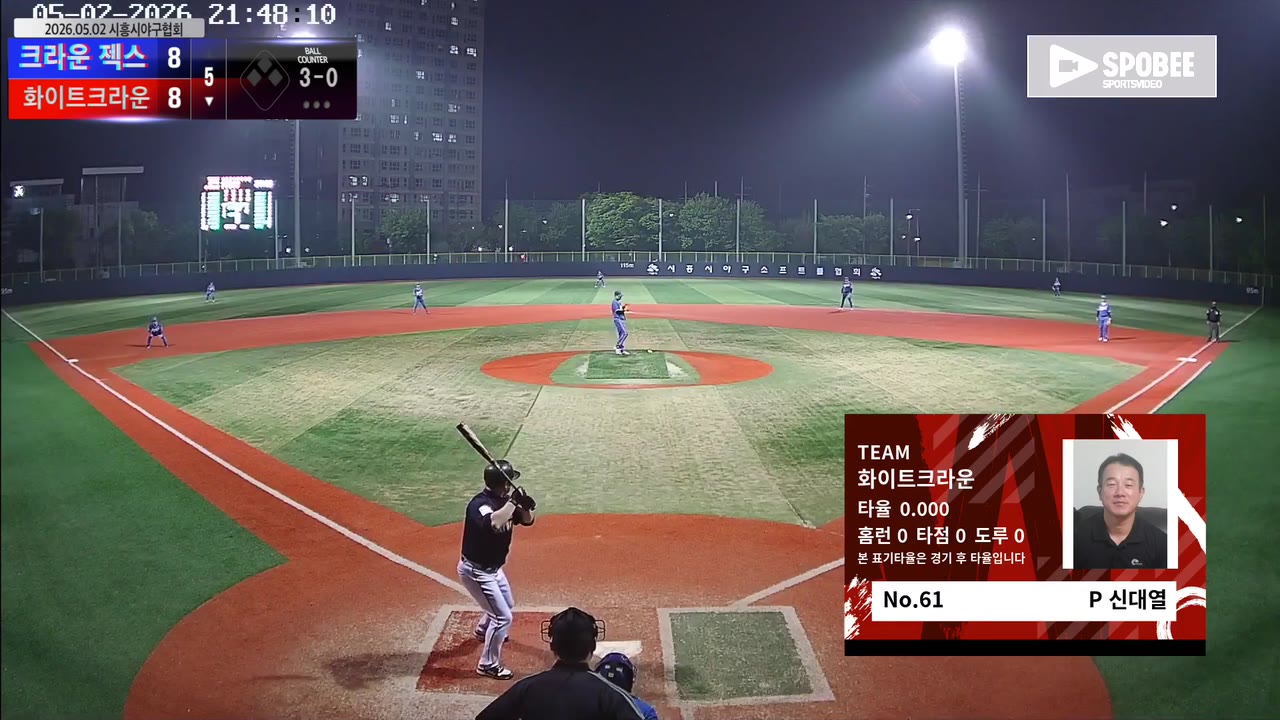신대열(61번, 화이트크라운) 볼넷 클립 | vs 크라운 젝스 | 5/2 (소망야구장)