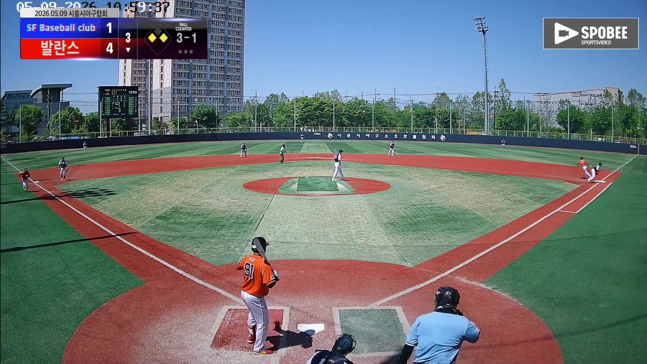 탁용준(91번, 발란스) 실책 클립 | vs SF Baseball club | 5/9 (소망야구장)