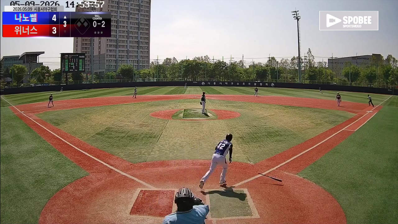 김대용(42번, 나노쎌) 1루타 클립 | vs 위너스 | 5/9 (소망야구장)