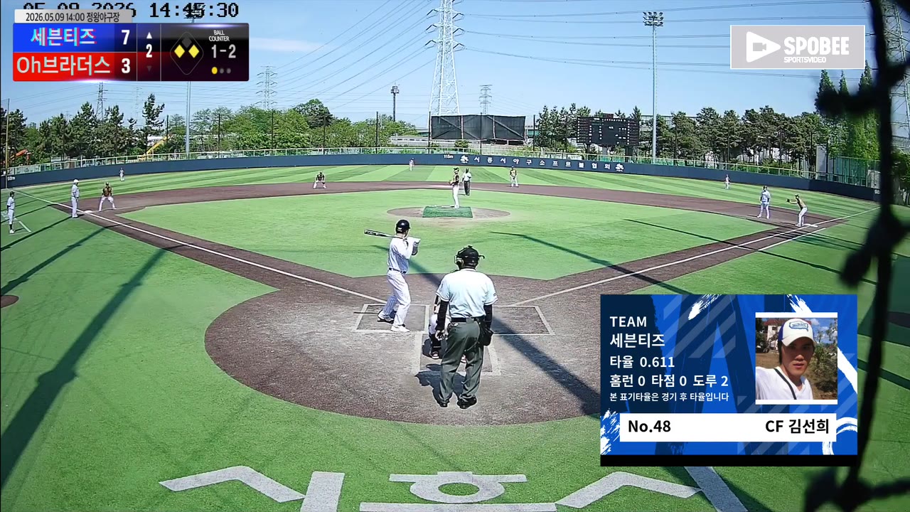 김선희(48번, 세븐티즈) 사구 클립 | vs Oh브라더스 | 5/9 (정왕야구장)