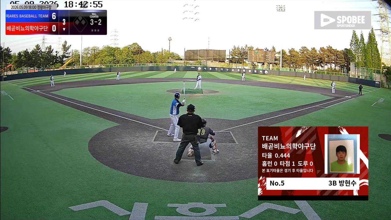 방현수(5번, 배곧비뇨의학야구단) 볼넷 클립 | vs ARES BASEBALL TEAM(ASURA) | 5/9 (정왕야구장)