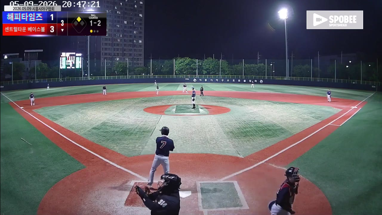김일훈(7번, 센트럴타운 베이스볼) 사구 클립 | vs 해피타임즈 | 5/9 (소망야구장)