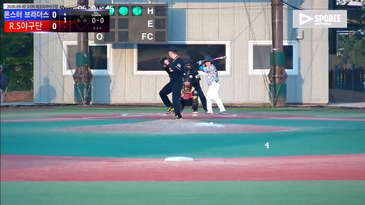 황순영(74번, 몬스터 브라더스) 볼넷 클립 | vs R.S야구단 | 5/10 (에코피아야구장)
