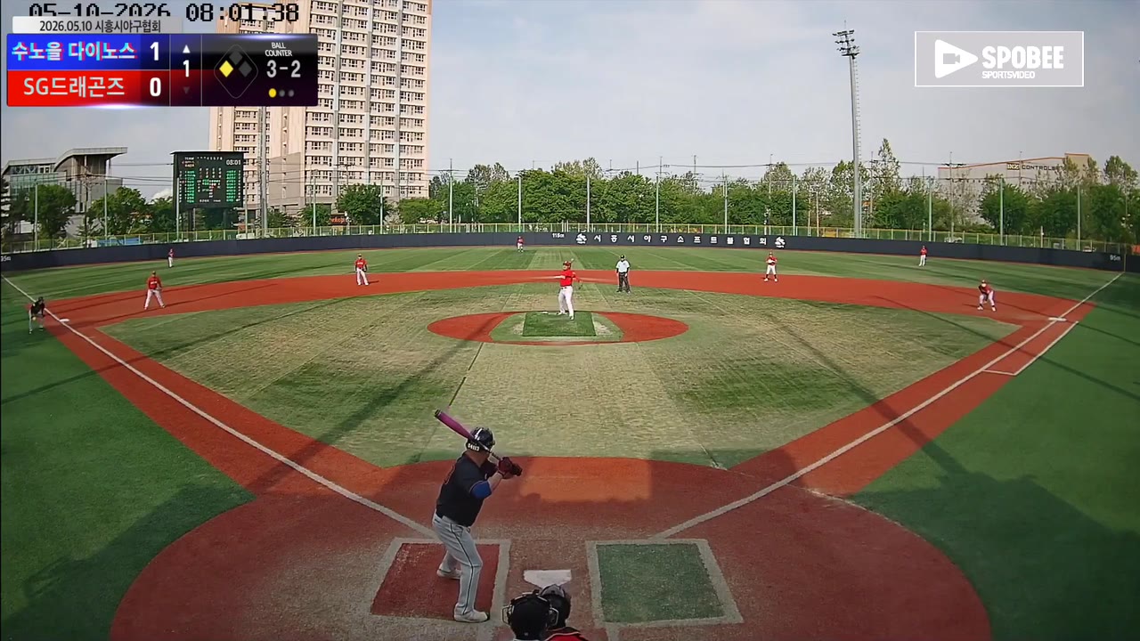 이상호(100번, 수노을 다이노스) 볼넷 클립 | vs SG드래곤즈 | 5/10 (소망야구장)