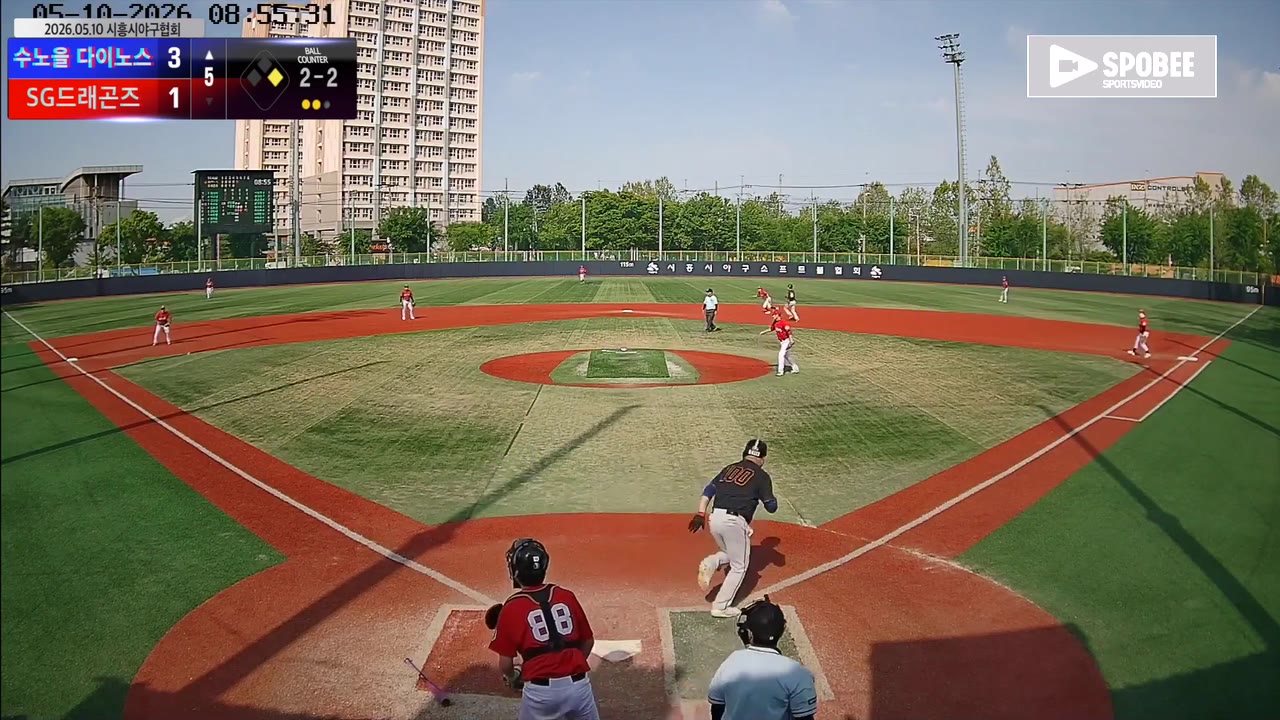 이상호(100번, 수노을 다이노스) 실책 클립 | vs SG드래곤즈 | 5/10 (소망야구장)