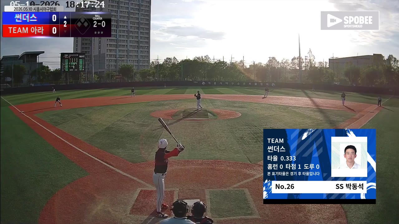 박동석(33번, 썬더스) 볼넷 클립 | vs TEAM 아라 | 5/10 (소망야구장)
