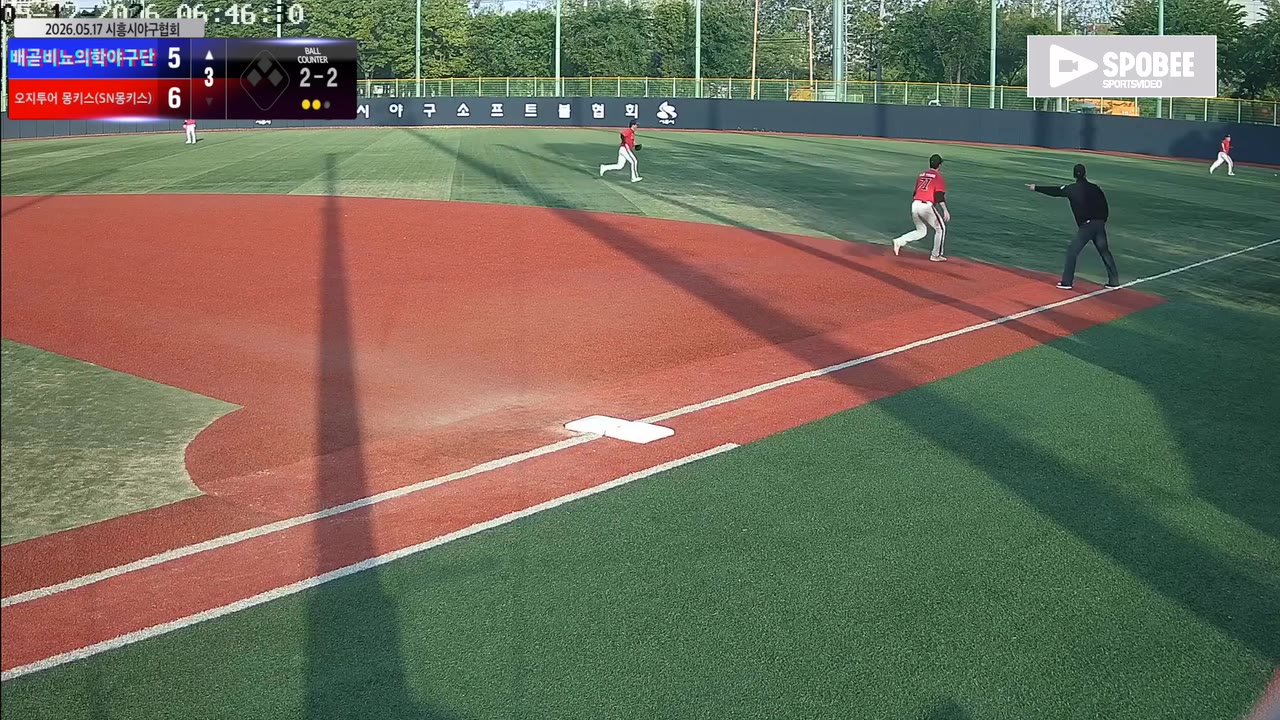 한준영(58번, 배곧비뇨의학야구단) 2루타 클립 | vs 오지투어 몽키스(SN몽키스) | 5/17 (소망야구장)