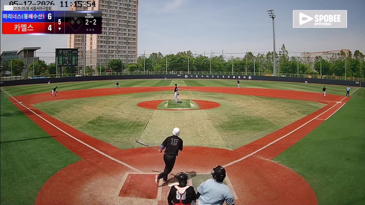 김승현(15번, 카멜스) 1루타 클립 | vs 마리너스(동해수산) | 5/17 (소망야구장)