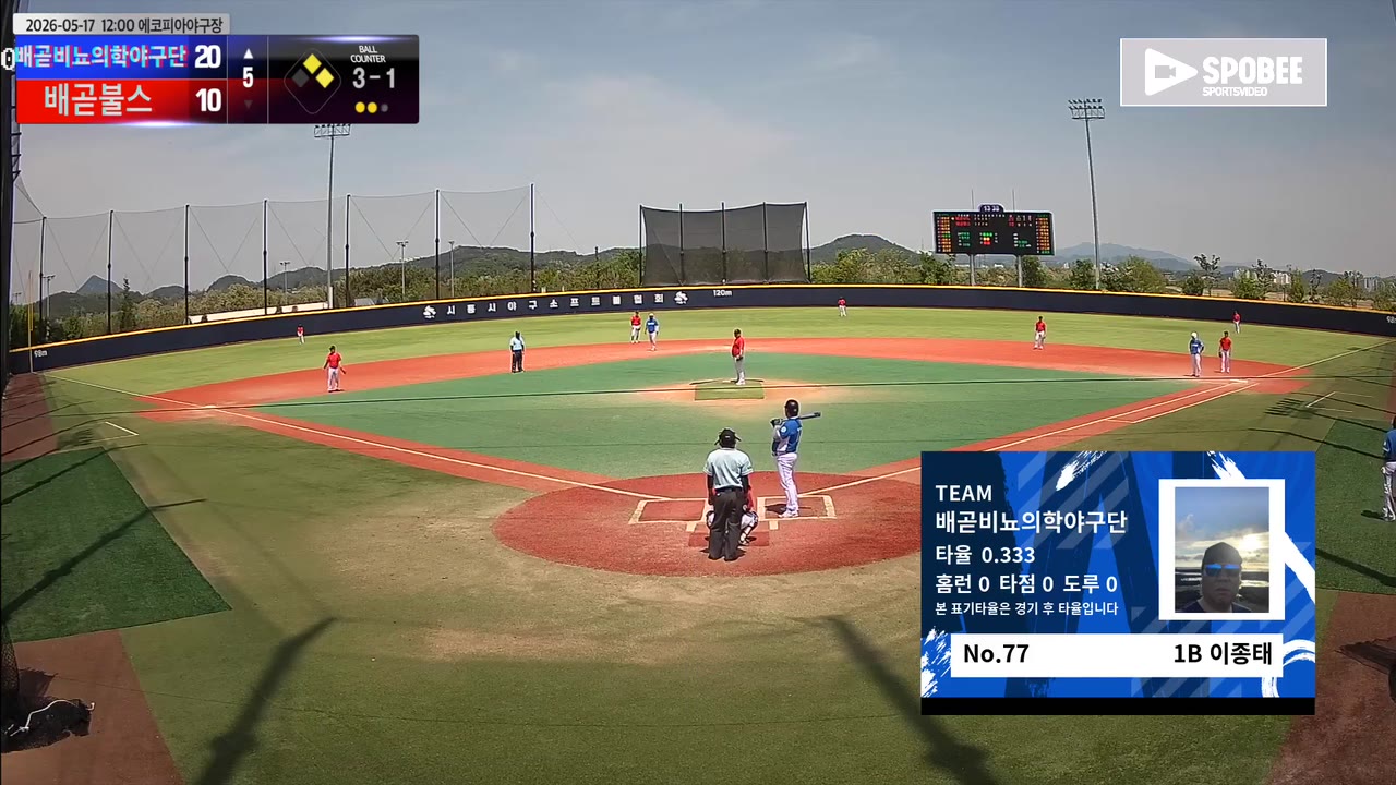 이종태(77번, 배곧비뇨의학야구단) 볼넷 클립 | vs 배곧불스 | 5/17 (에코피아야구장)