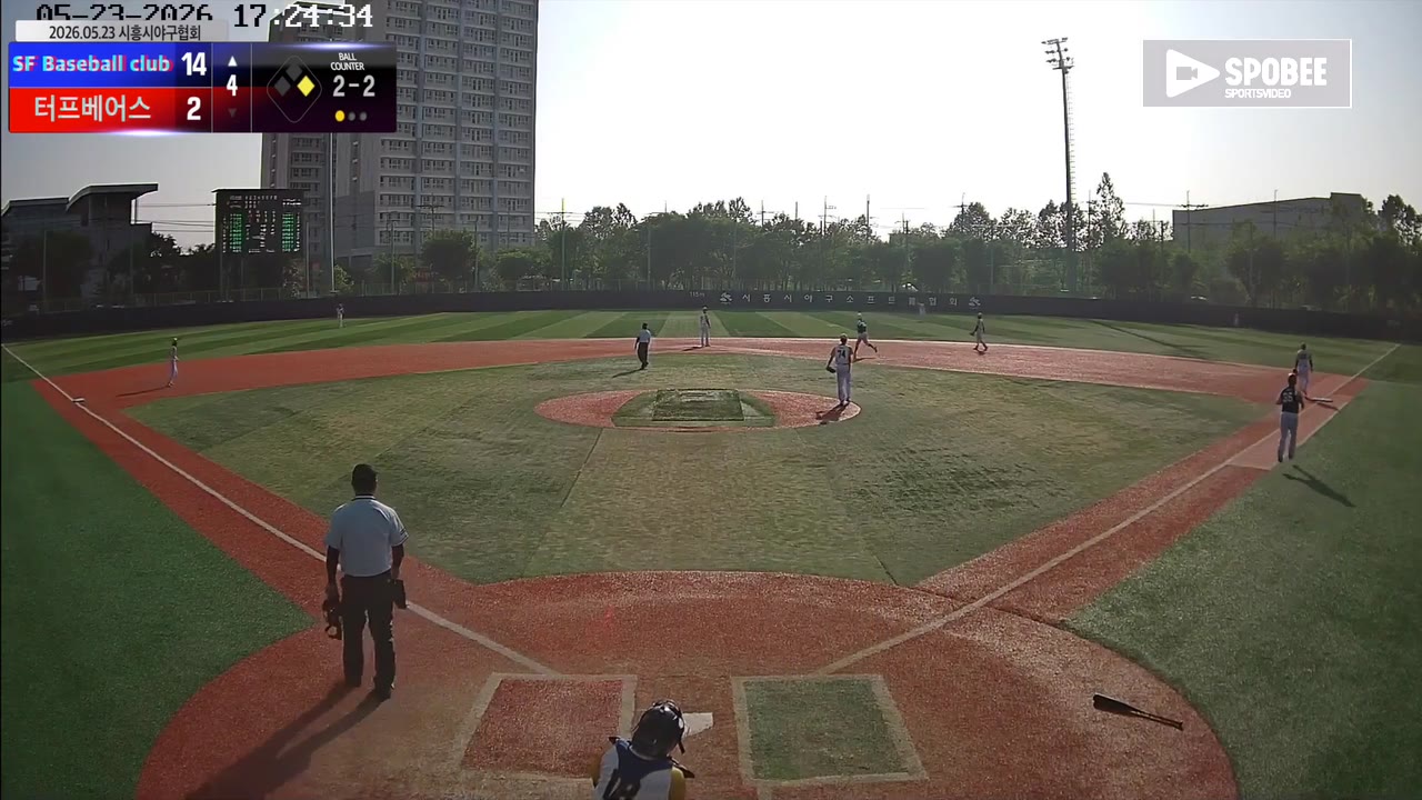 이상민(36번, SF Baseball club) 1루타 클립 | vs 터프베어스 | 5/23 (소망야구장)
