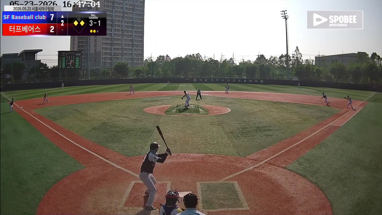 황윤성(18번, SF Baseball club) 1루타 클립 | vs 터프베어스 | 5/23 (소망야구장)