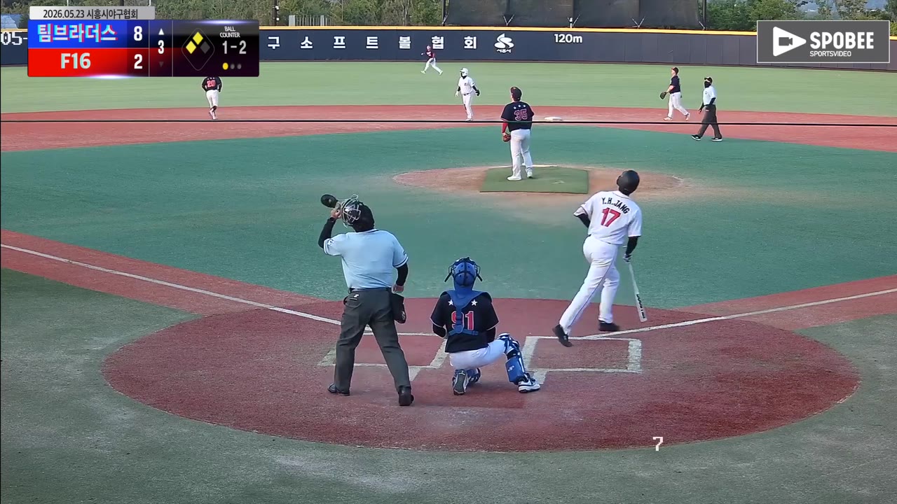 장요한(17번, 팀브라더스) 희생플라이 클립 | vs F16 | 5/23 (에코피아야구장)