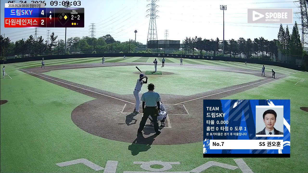 권오훈(7번, 드림SKY) 실책 클립 | vs 다원레인저스 | 5/24 (정왕야구장)