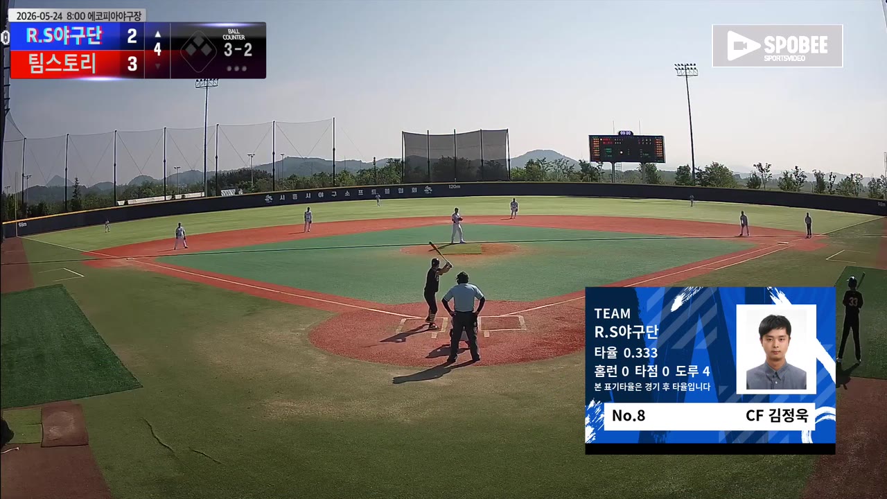 R.S야구단, 3점 열세 딛고 팀스토리에 8-3 역전승