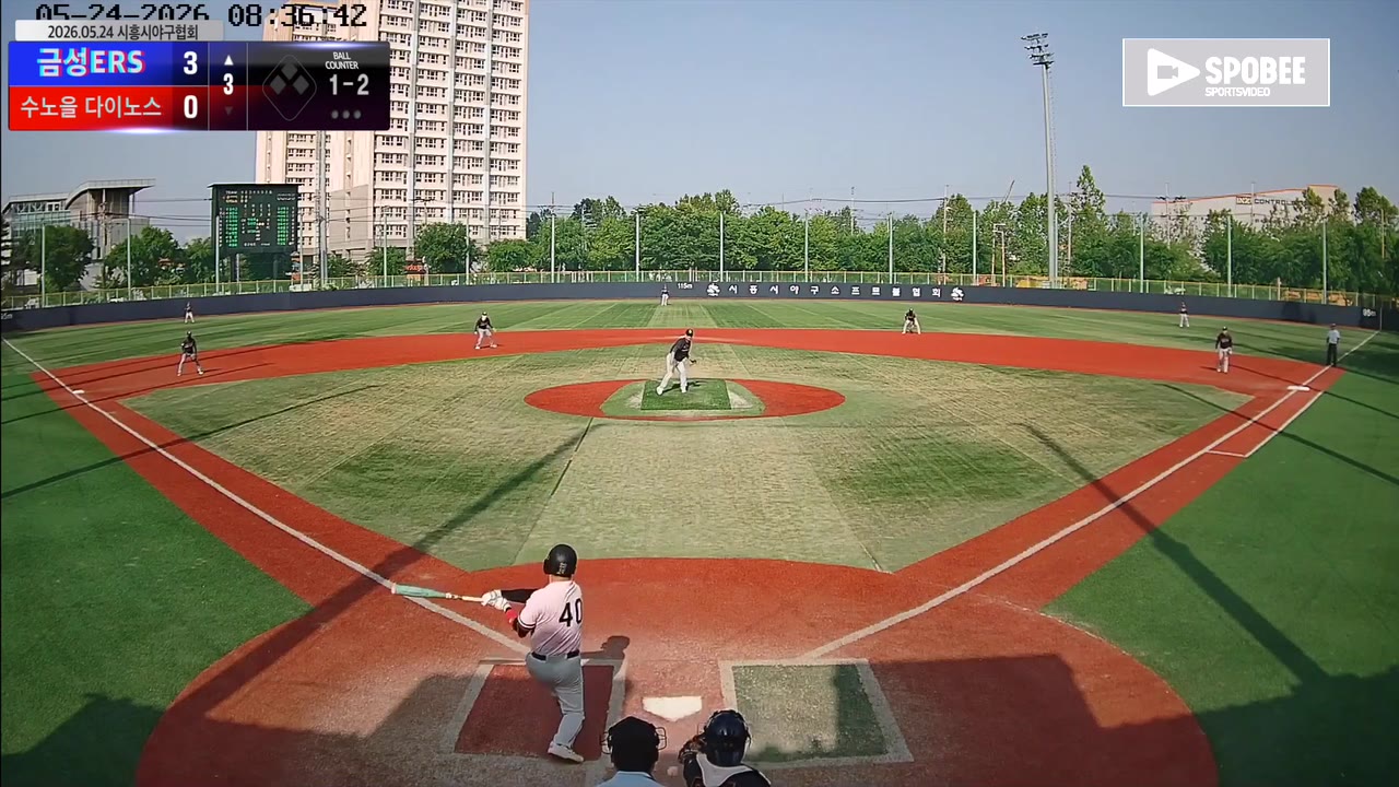 윤진수(40번, 금성ERS) 낫아웃 클립 | vs 수노을 다이노스 | 5/24 (소망야구장)