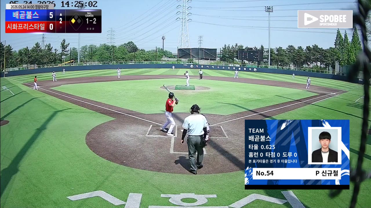신규철(54번, 배곧불스) 삼진 클립 | vs 시화프리스타일 | 5/24 (정왕야구장)