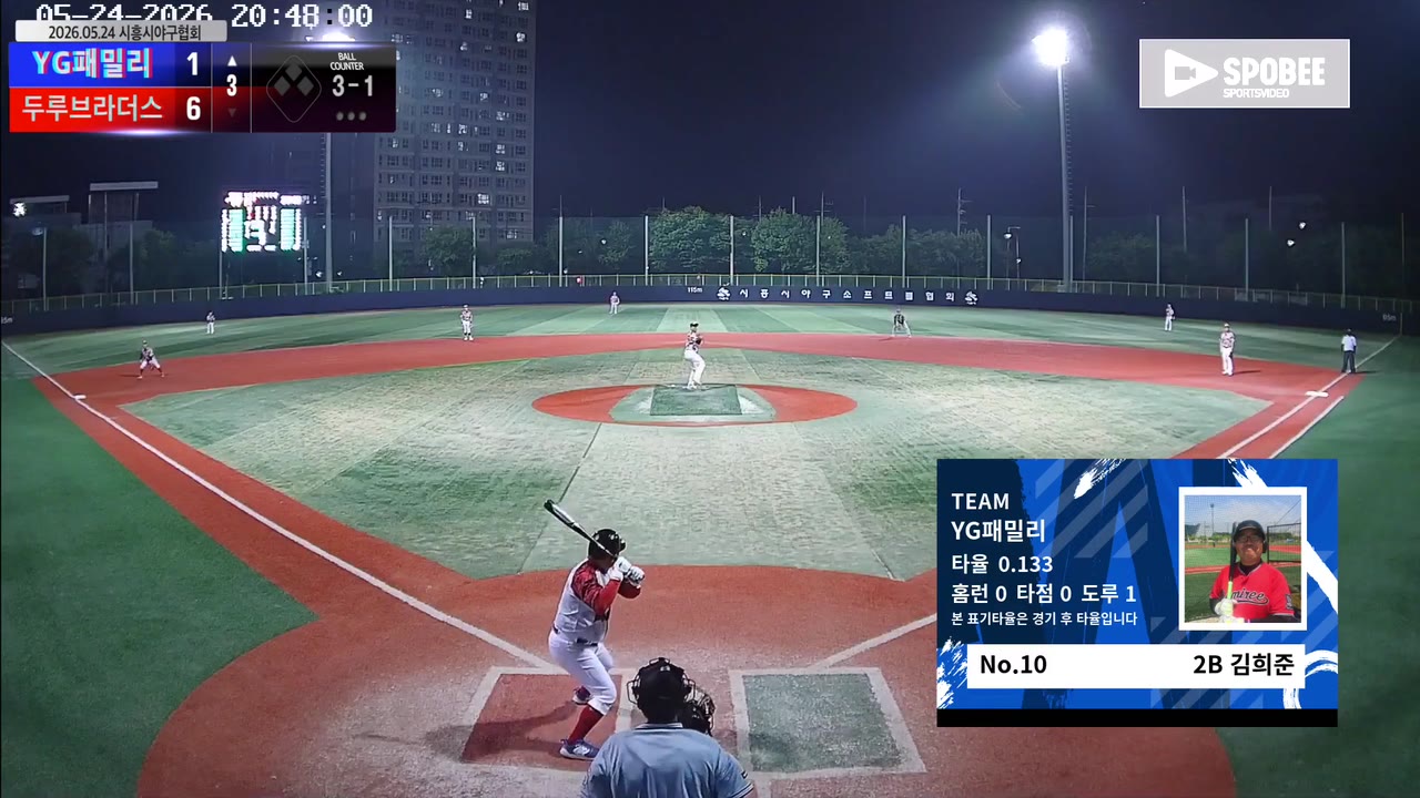 김희준(10번, YG패밀리) 실책 클립 | vs 두루브라더스 | 5/24 (소망야구장)