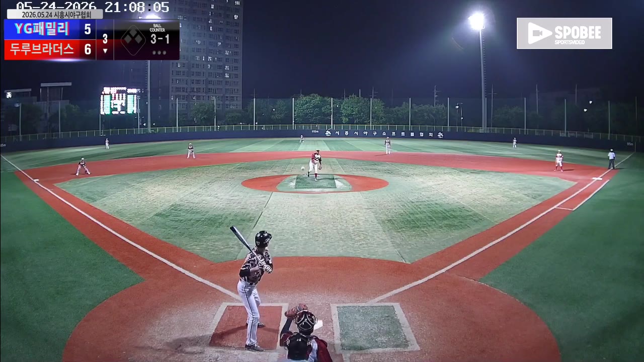 장성현(18번, 두루브라더스) 볼넷 클립 | vs YG패밀리 | 5/24 (소망야구장)