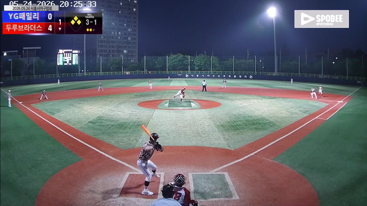 유원석(31번, 두루브라더스) 볼넷 클립 | vs YG패밀리 | 5/24 (소망야구장)