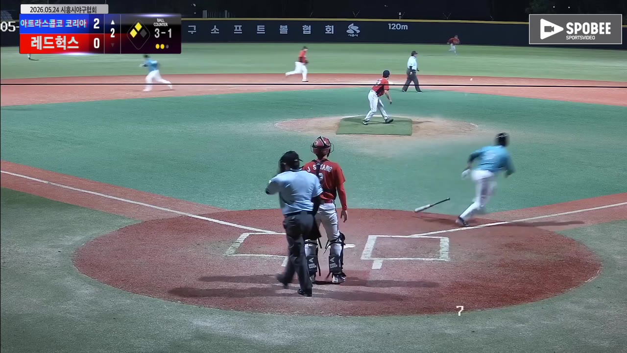 오영진(51번, 아트라스콥코 코리아) 1루타 클립 | vs 레드헉스 | 5/24 (에코피아야구장)