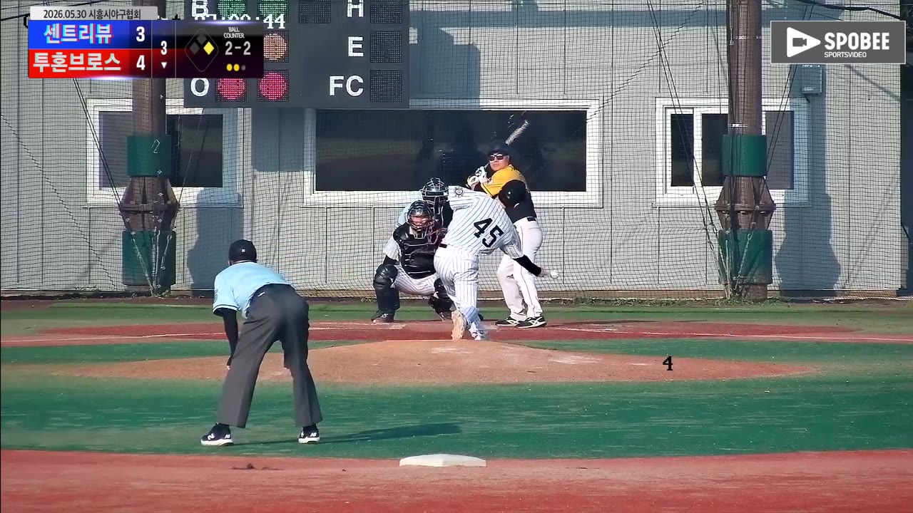 김기한(49번, 투혼브로스) 1루타 클립 | vs 센트리뷰 | 5/30 (에코피아야구장)