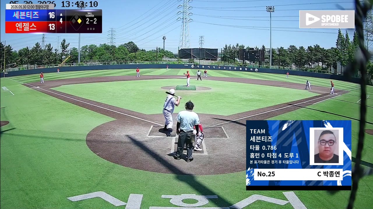 박종연(25번, 세븐티즈) 사구 클립 | vs 엔젤스 | 5/30 (정왕야구장)