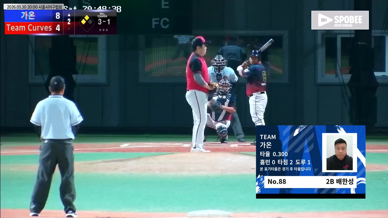 가온, 2회 초 10득점으로 승기…Team Curves에 22-7 승리