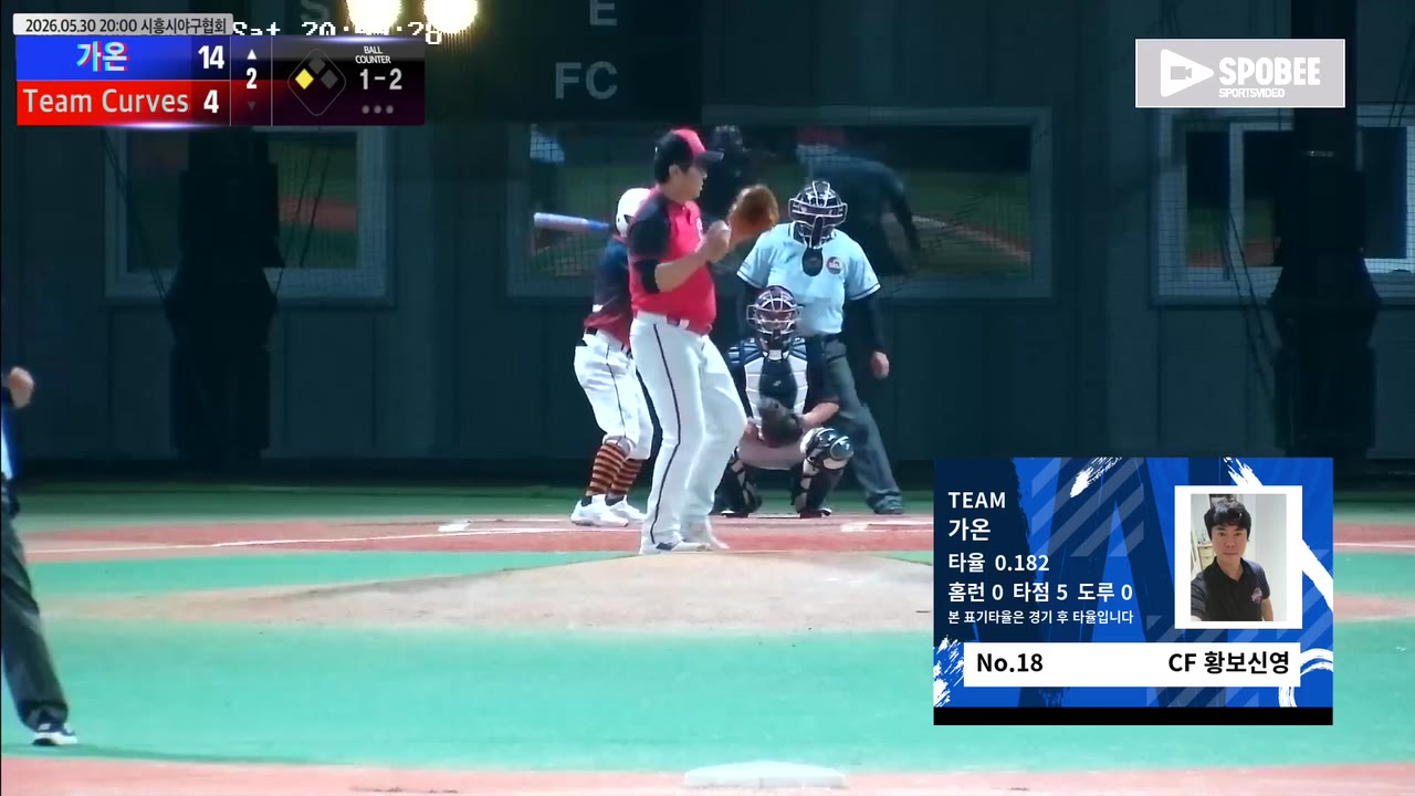 황보신영(18번, 가온) 낫아웃 클립 | vs Team Curves | 5/30 (에코피아야구장)
