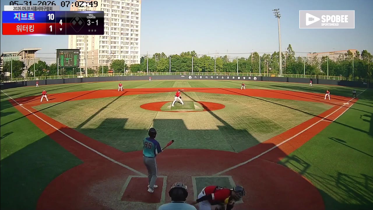 최강찬(99번, 워터킹) 볼넷 클립 | vs 지브로 | 5/31 (소망야구장)
