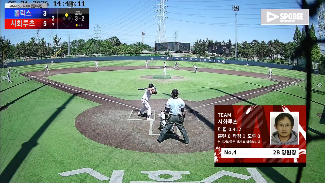 양원창(4번, 시화루츠) 볼넷 클립 | vs 볼릭스 | 5/31 (정왕야구장)