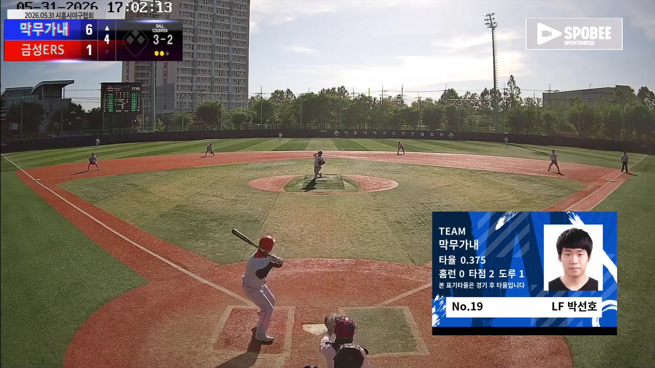 박선호(19번, 막무가내) 2루타 클립 | vs 금성ERS | 5/31 (소망야구장)