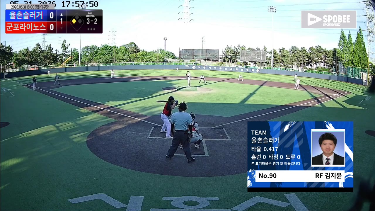 김지윤(90번, 율촌슬러거) 실책 클립 | vs 군포라이노스 | 5/31 (정왕야구장)