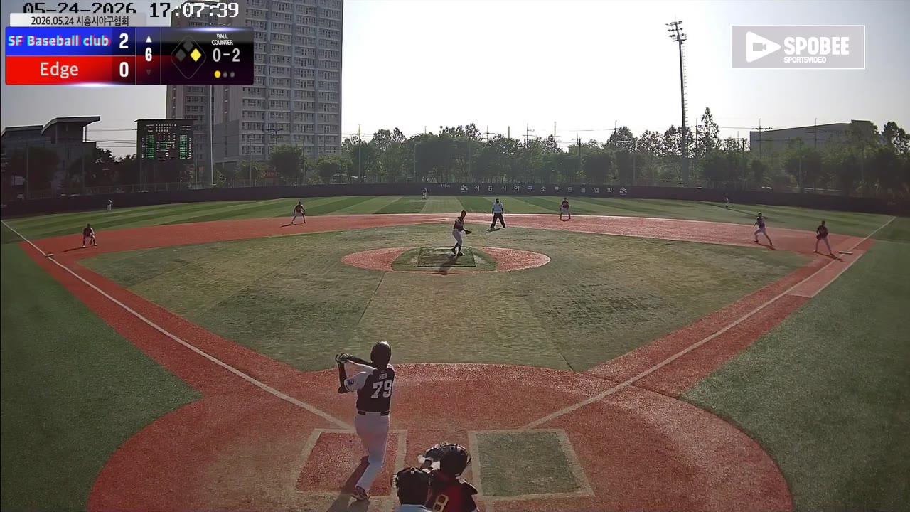 윤재웅(79번, SF Baseball club) 1루타 클립 | vs Edge | 5/24 (소망야구장)