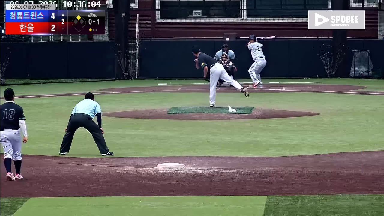 박상선(37번, 청룡트윈스) 1루타 클립 | vs 한울 | 6/7 (정왕야구장)