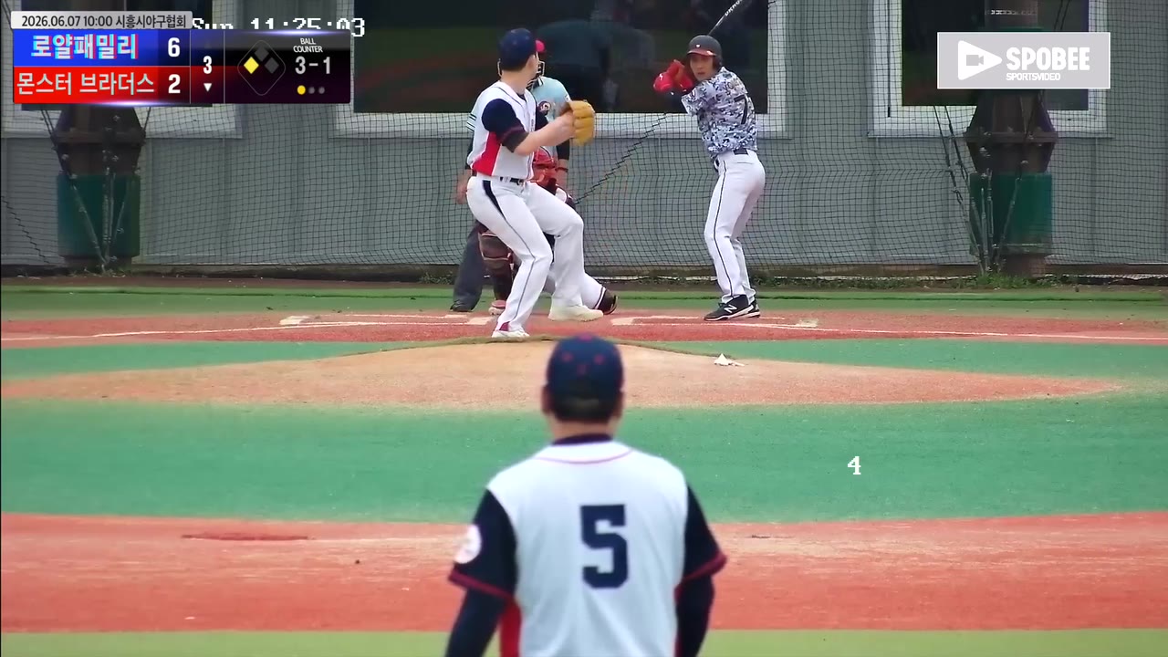 한승호(77번, 몬스터 브라더스) 볼넷 클립 | vs 로얄패밀리 | 6/7 (에코피아야구장)