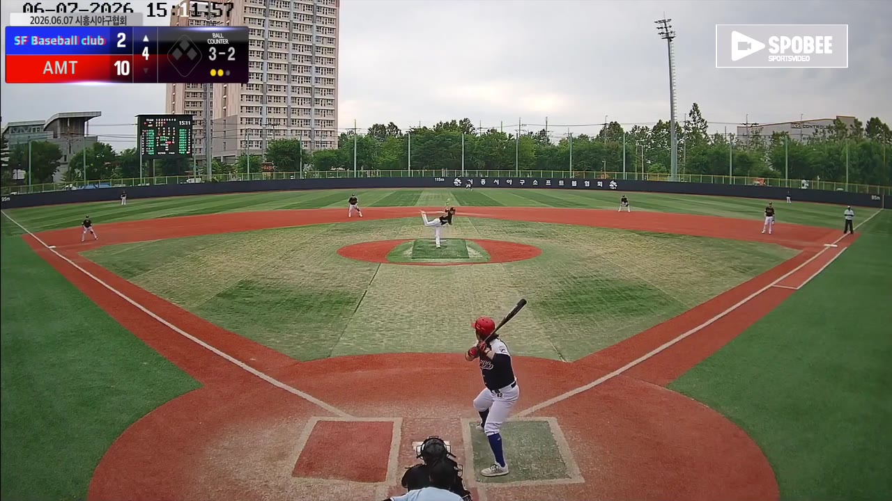 안정훈(22번, SF Baseball club) 1루타 클립 | vs AMT | 6/7 (소망야구장)