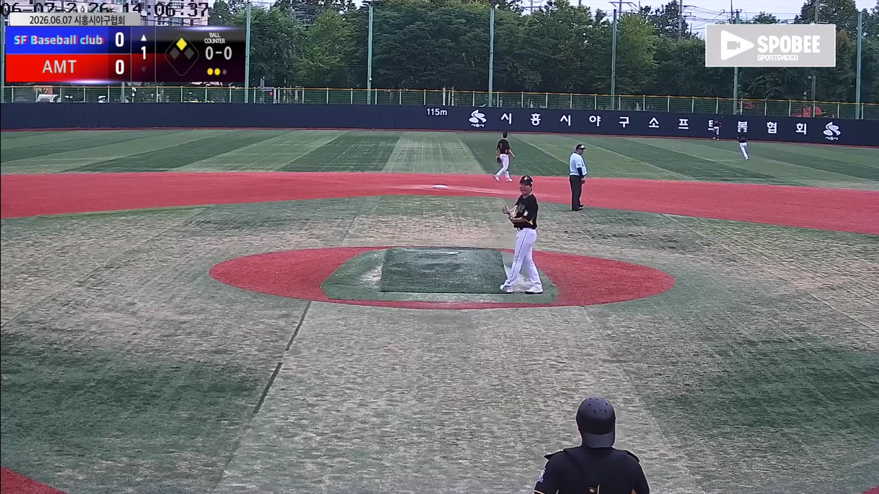 한사무엘(90번, SF Baseball club) 2루타 클립 | vs AMT | 6/7 (소망야구장)