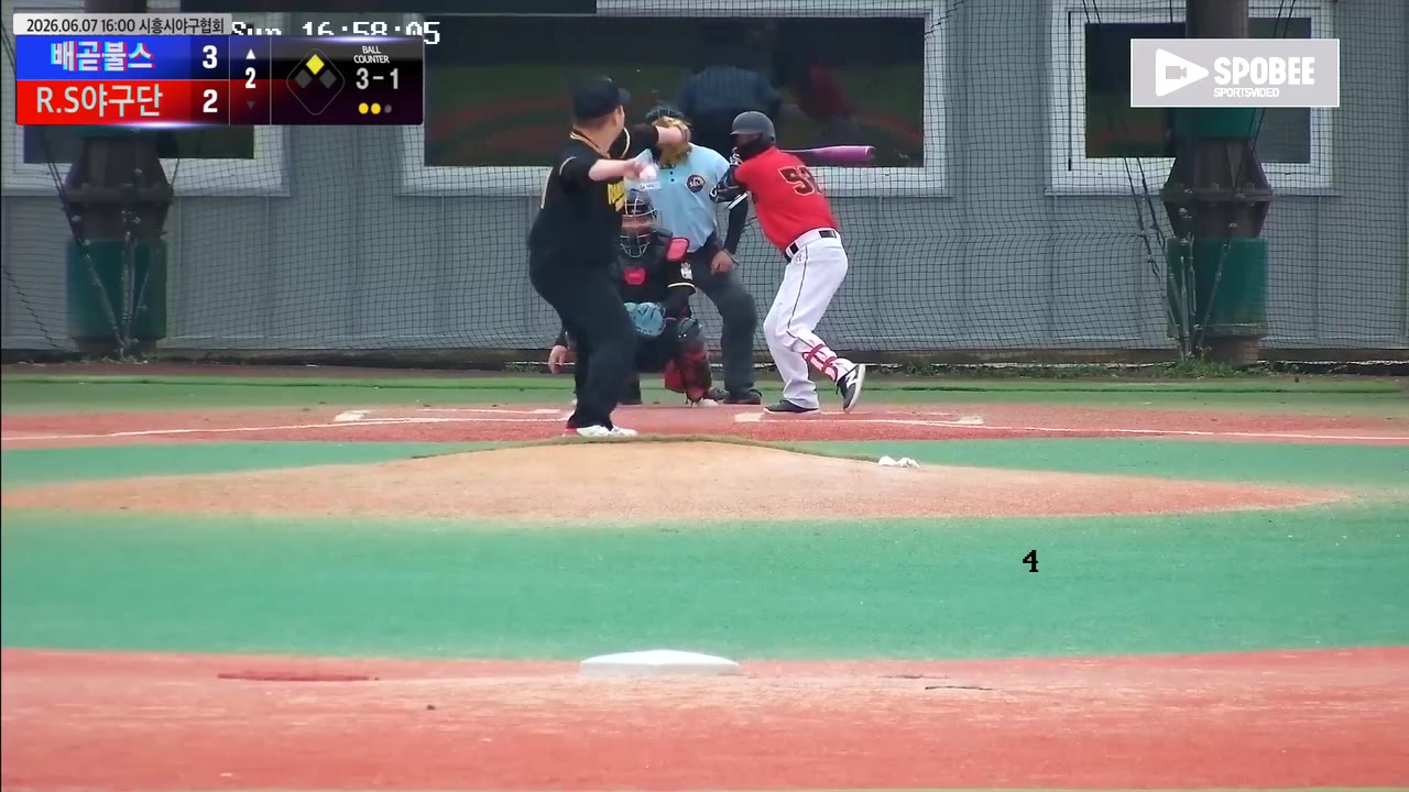고창덕(52번, 배곧불스) 1루타 클립 | vs R.S야구단 | 6/7 (에코피아야구장)