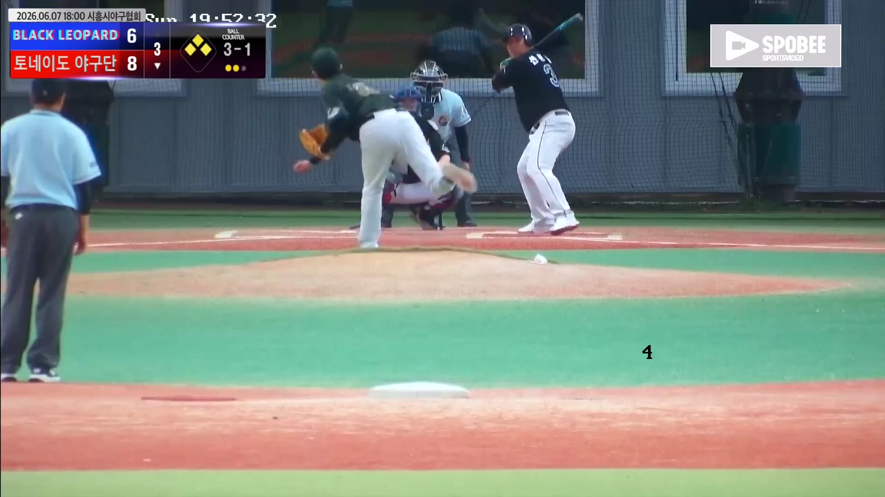 신봉철(3번, 토네이도 야구단) 1루타 클립 | vs BLACK LEOPARD | 6/7 (에코피아야구장)