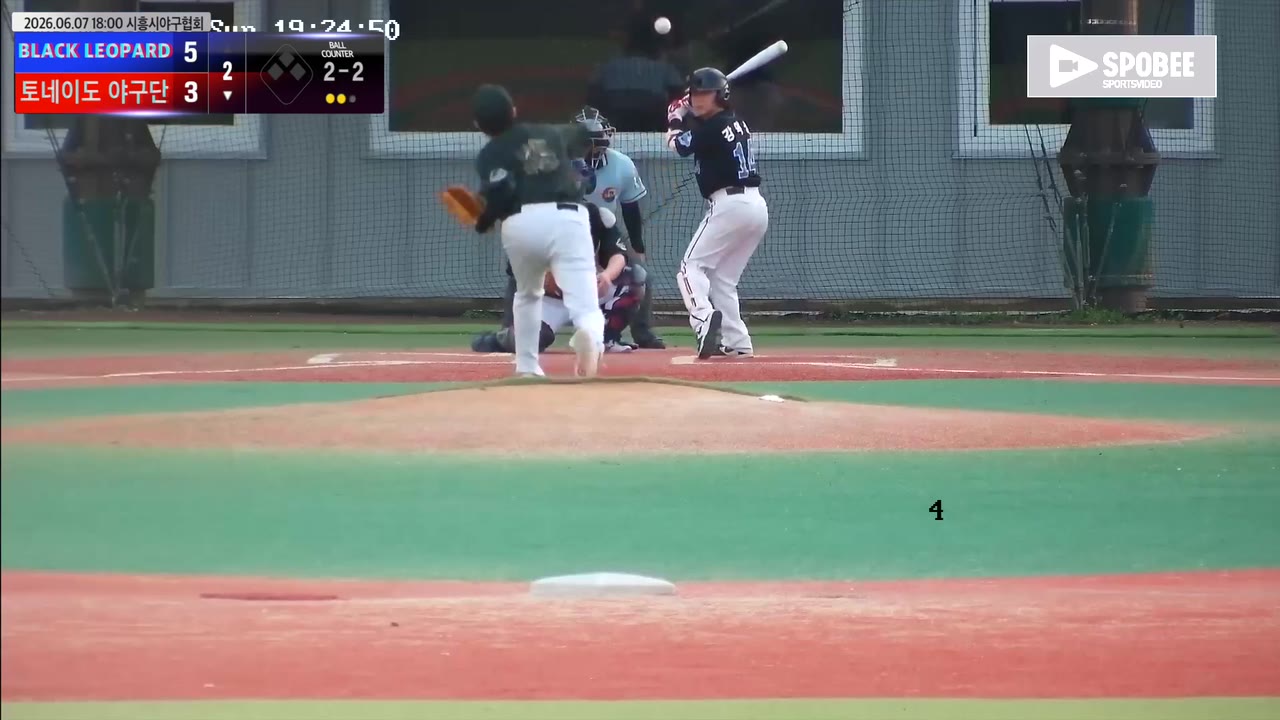 전민기(14번, 토네이도 야구단) 실책 클립 | vs BLACK LEOPARD | 6/7 (에코피아야구장)