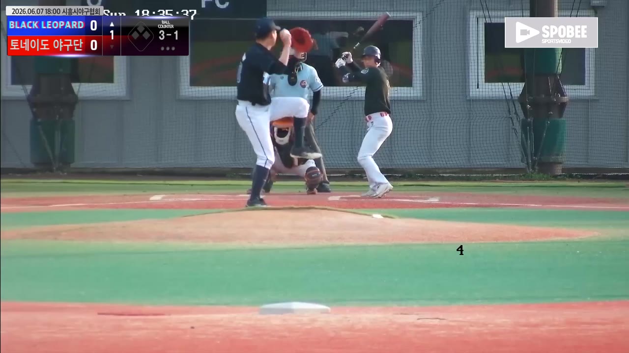 류순영(11번, BLACK LEOPARD) 볼넷 클립 | vs 토네이도 야구단 | 6/7 (에코피아야구장)