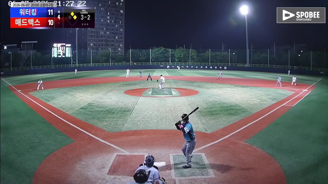 이돈혁(22번, 워터킹) 2루타 클립 | vs 매드맥스 | 6/7 (소망야구장)