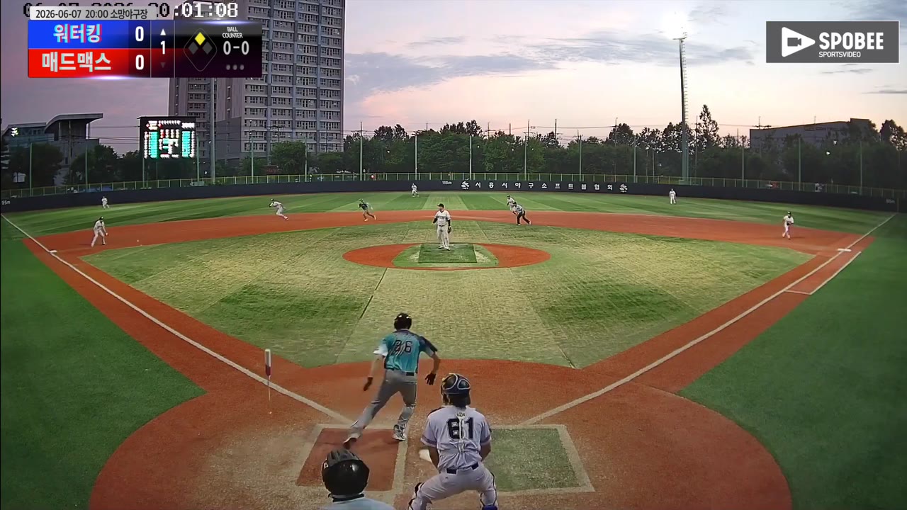 장복현(36번, 워터킹) 1루타 클립 | vs 매드맥스 | 6/7 (소망야구장)