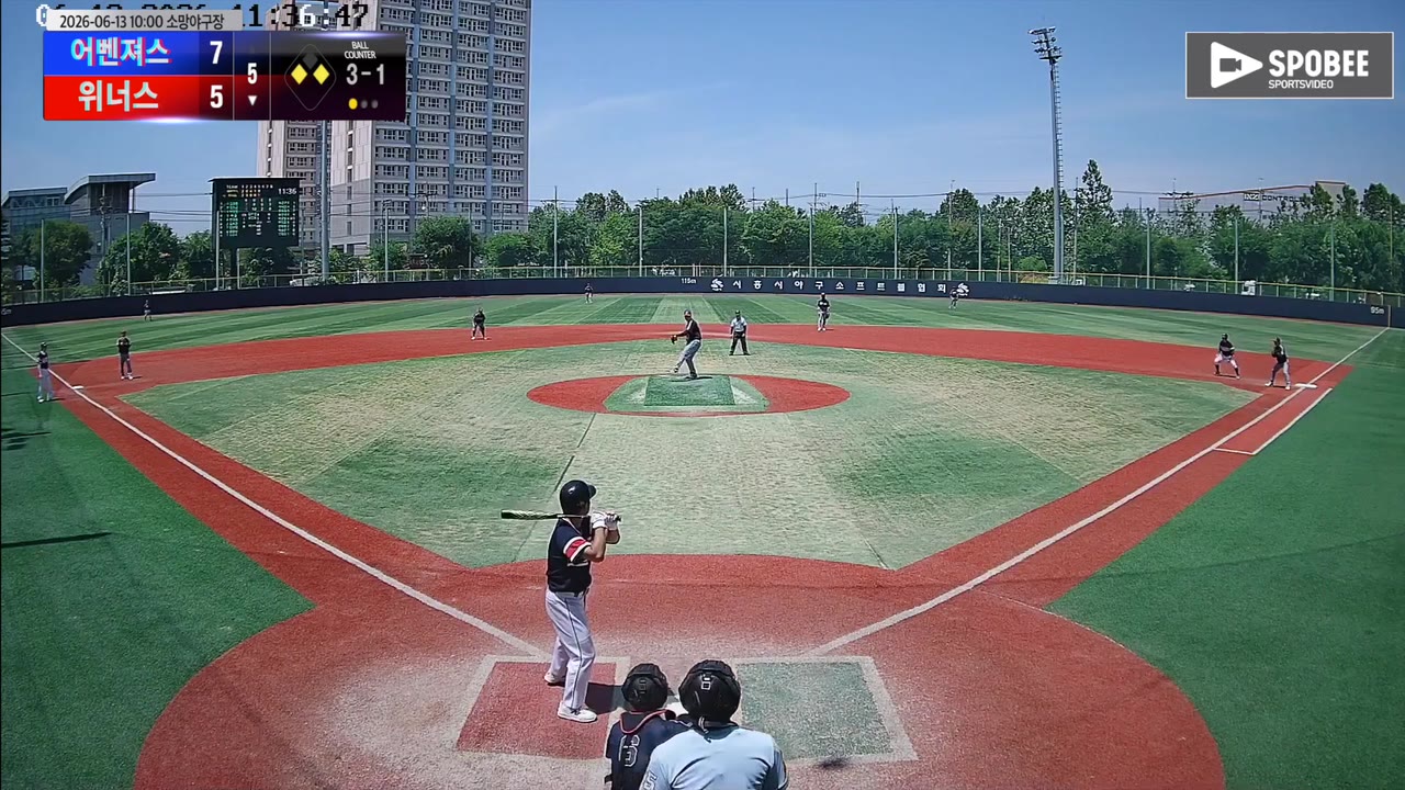 박정현(8번, 위너스) 1루타 클립 | vs 어벤져스 | 6/13 (소망야구장)