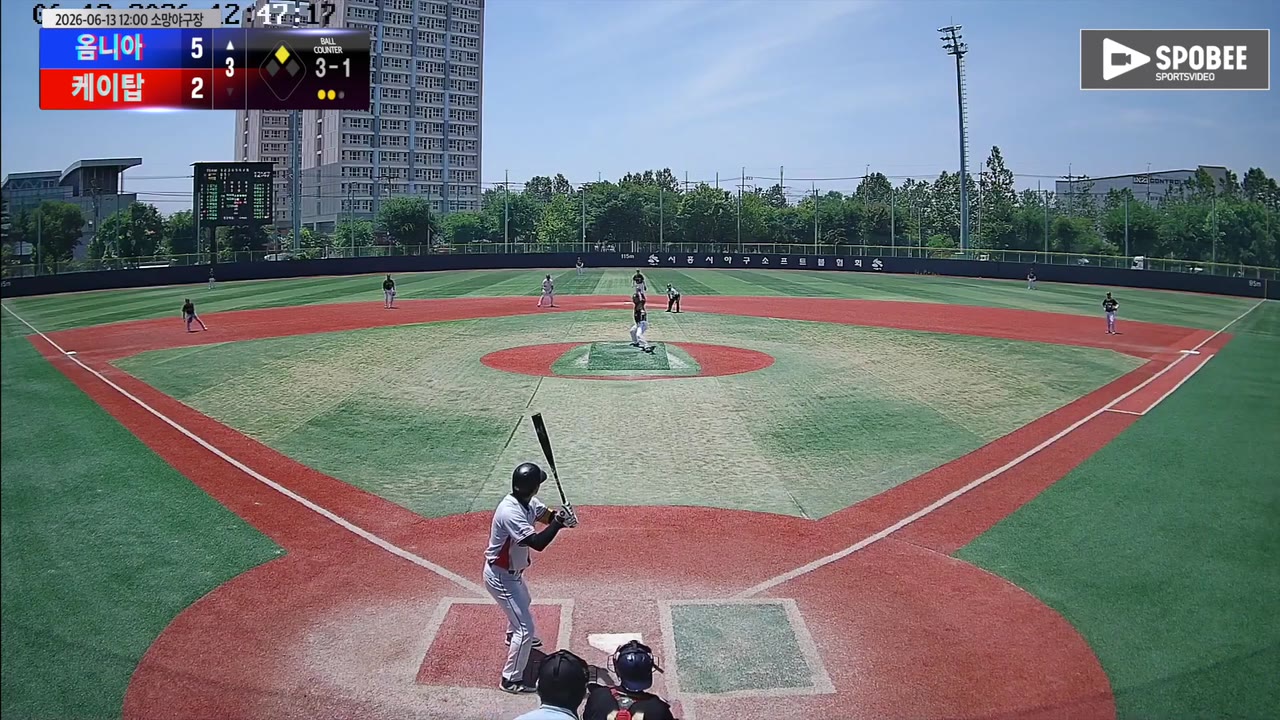 박정수(18번, 옴니아) 볼넷 클립 | vs 케이탑 | 6/13 (소망야구장)