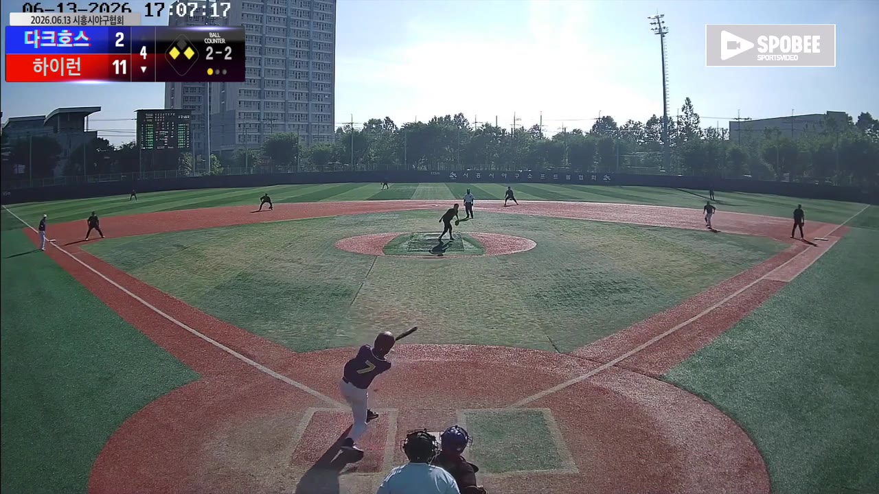 김철진(7번, 하이런) 1루타 클립 | vs 다크호스 | 6/13 (소망야구장)