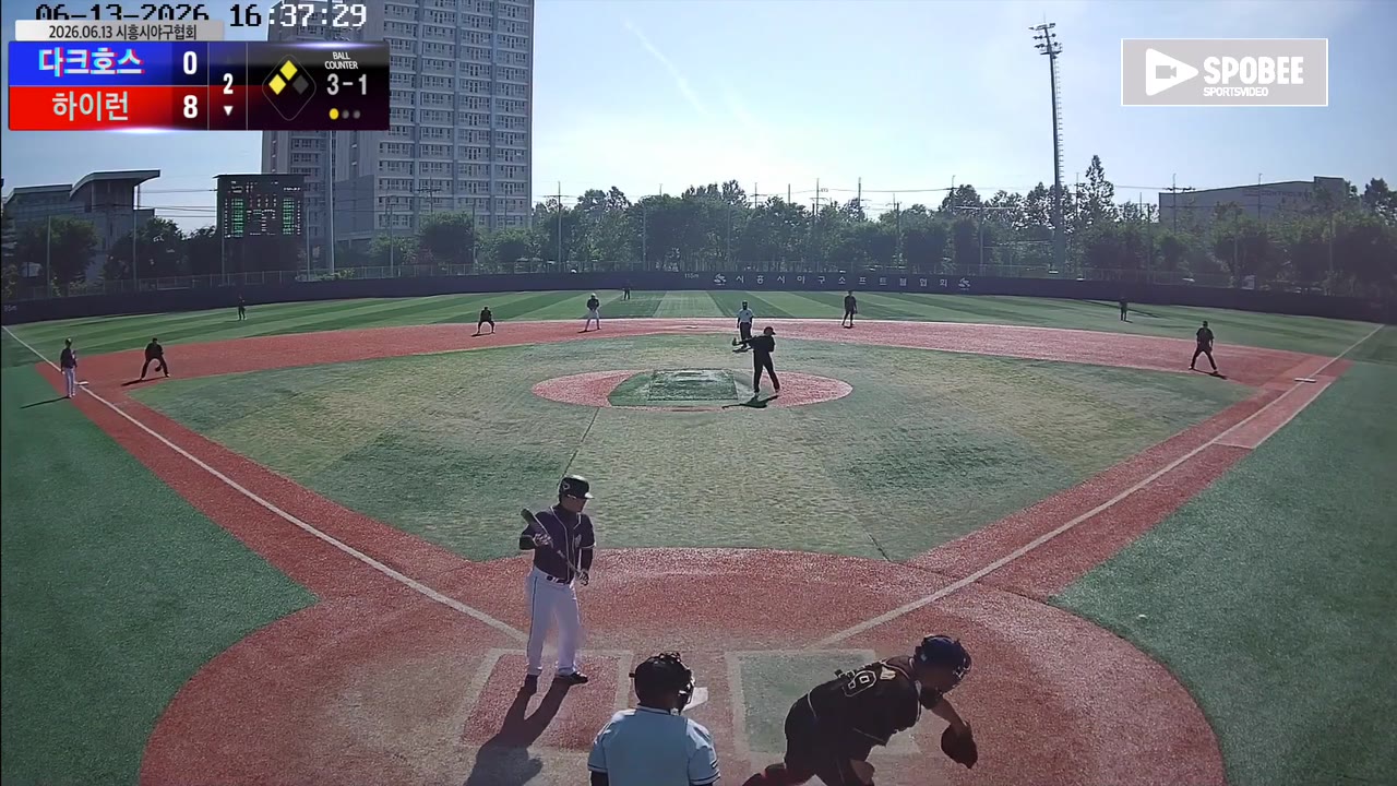 오민(3번, 하이런) 볼넷 클립 | vs 다크호스 | 6/13 (소망야구장)