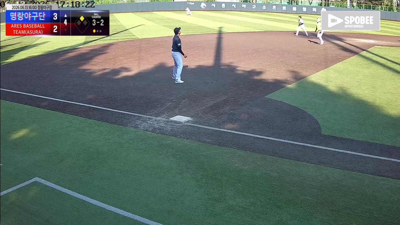 박무원(13번, 명랑야구단) 2루타 클립 | vs ARES BASEBALL TEAM(ASURA) | 6/13 (정왕야구장)